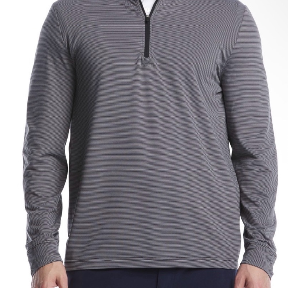 Ben Hogan Performance Men’s 2XL Gray Stripe  1/4 Zip Pullover Golf Sweatshirt